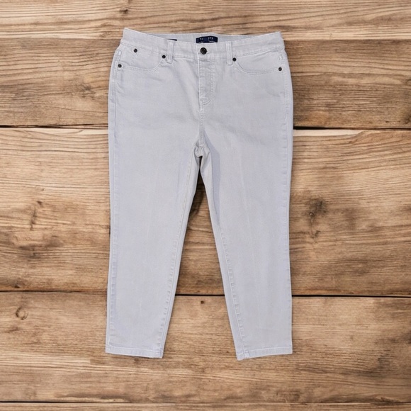 Talbots Simply Flattering Women 12P Gray Jegging Crop Jeans Stretch Petite NWOT - Picture 2 of 4